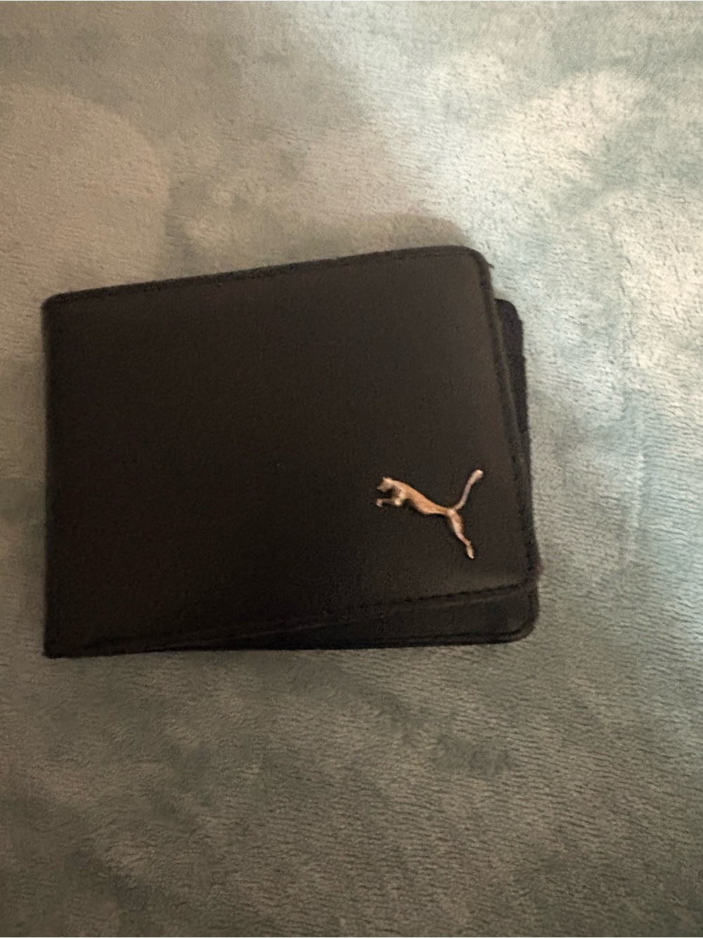Puma Black Wallet with Gold Puma Emblem